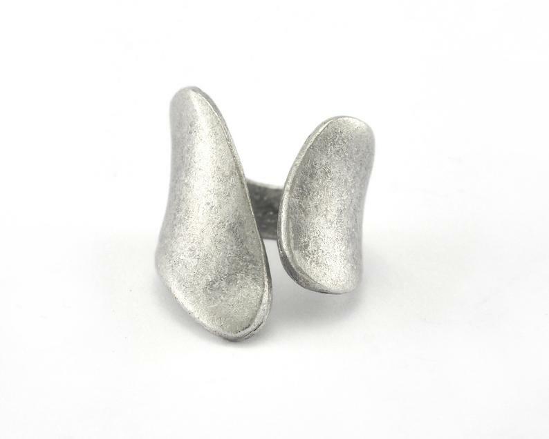 Ring Adjustable Ring Raw Brass or Gold, Silver Plated Women statement ring
