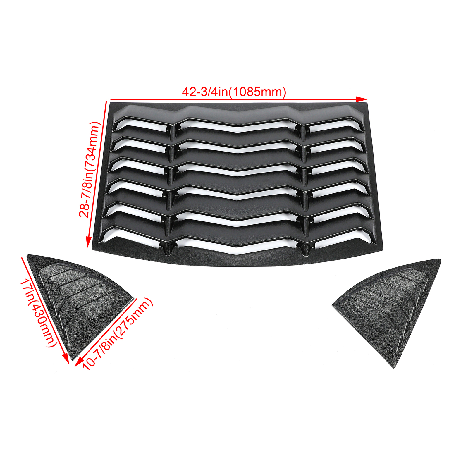 Rear & Side Window louvers Sun Shade Cover for Chevy Camaro 10-15 GT Lambo Style