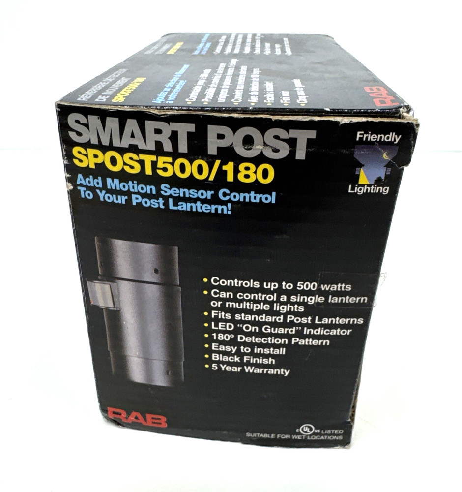 RAB Smart Post SPOST500/180 Motion Sensor Control for Post Lantern Black Finish