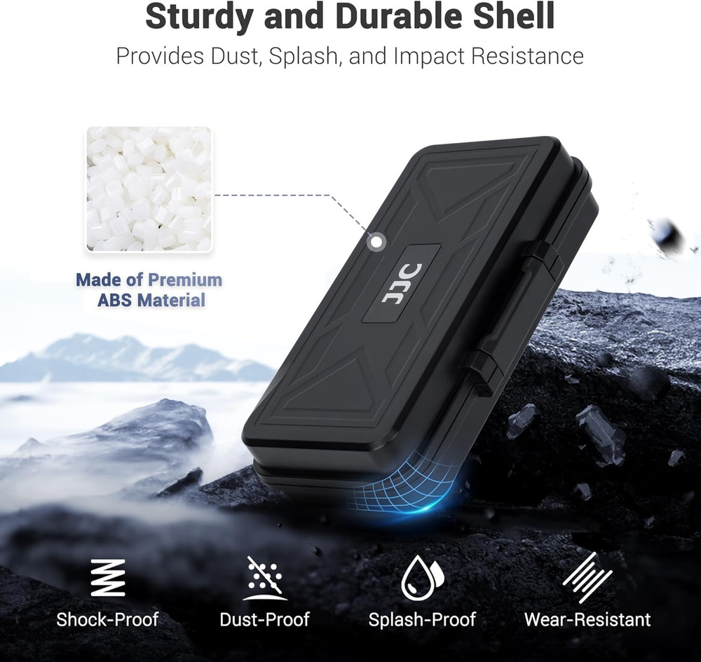 JJC Multi-Function Camera Battery Memory Card Storage Case for 6 SD Card,6