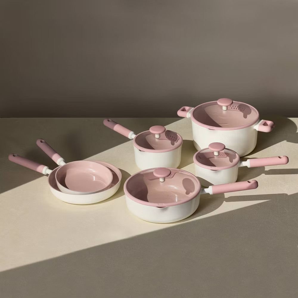 Carote 21pc Ceramic Nonstick Cookware Set Pink