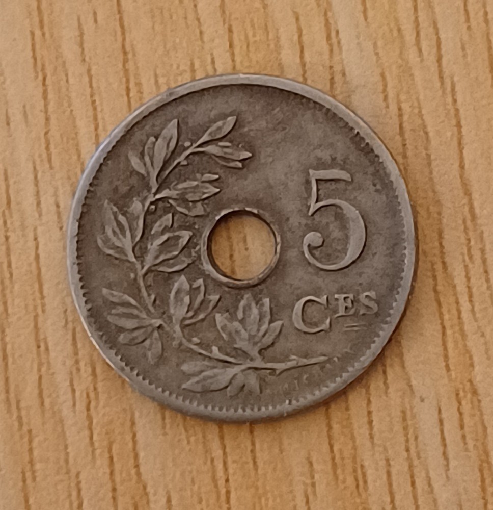 Belgium 5 Centimes Coin 1905