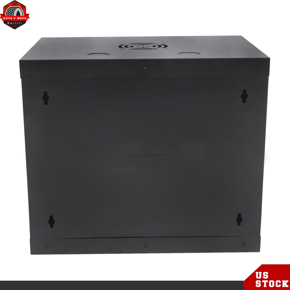 9U Network Server Cabinet Rack Wall Mount 15.5'' Deep Door Lock High Security