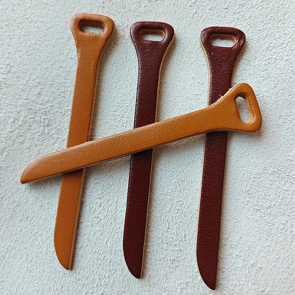 6 Pack Zipper Pulls Handmade Cowhide Leather Zipper Pull Tab Grip Extender Stra