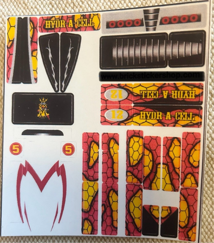 Lego®️ 8158 Speed Racer Replacement Decals/Vinyl Rendering