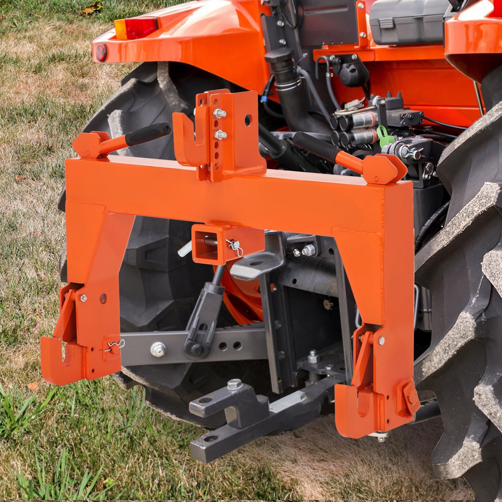 Heavy Duty 3-Point Quick Hitch w/2"Receiver Hitch for Category 1 & 2 Tractors