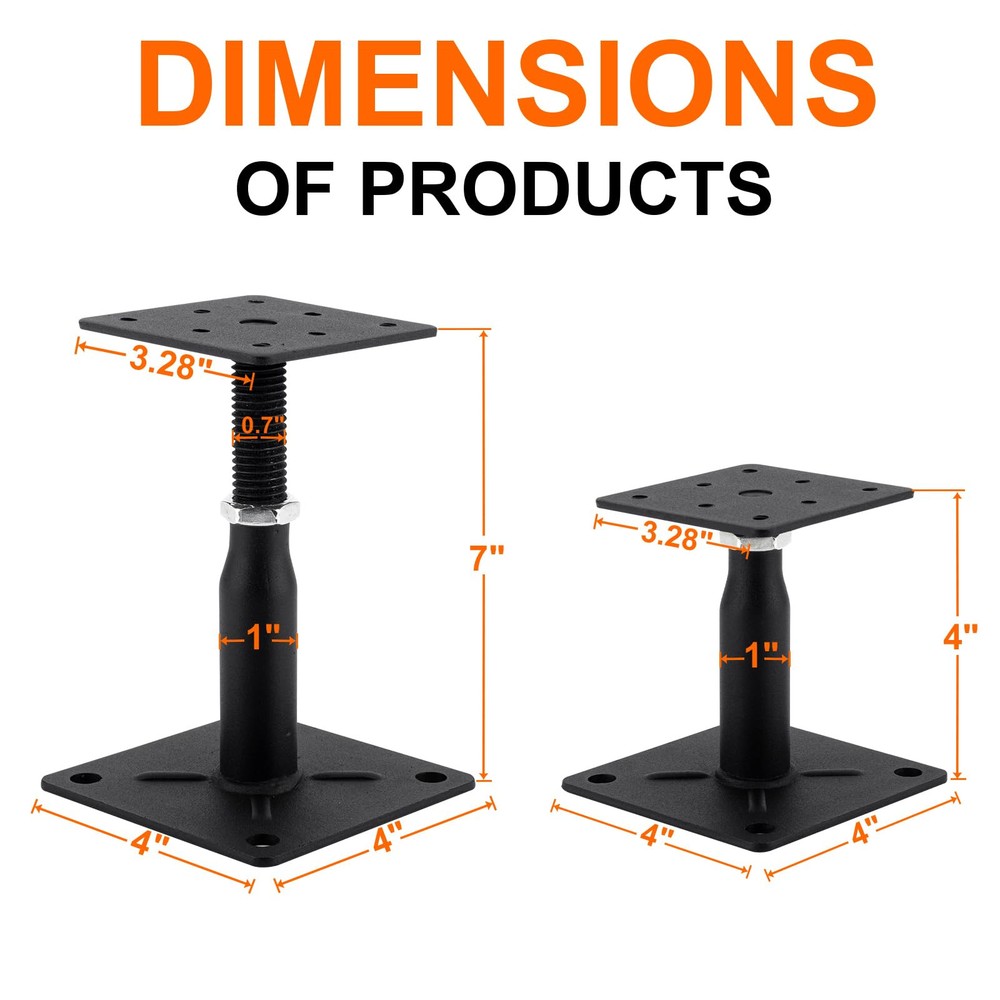 4 Pack Adjustable Support Jack for the FloorPost Floor Joist JacksDeck Foundat
