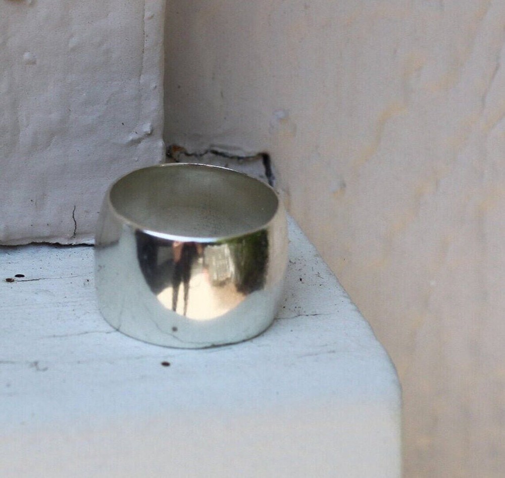 Solid 925 Sterling Silver Wide Band Ring Statement Handmade Ring All Size