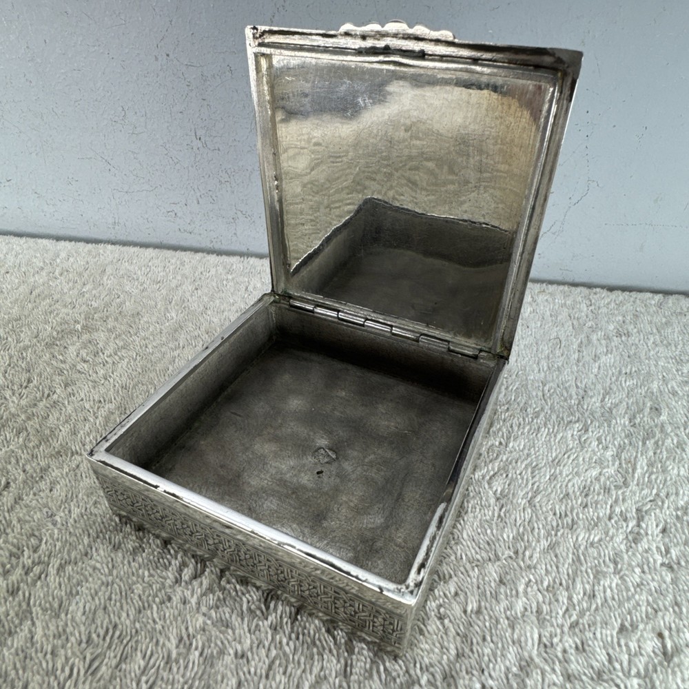 Solid Silver Middle Eastern Box Late 19th/ Early 20th Century