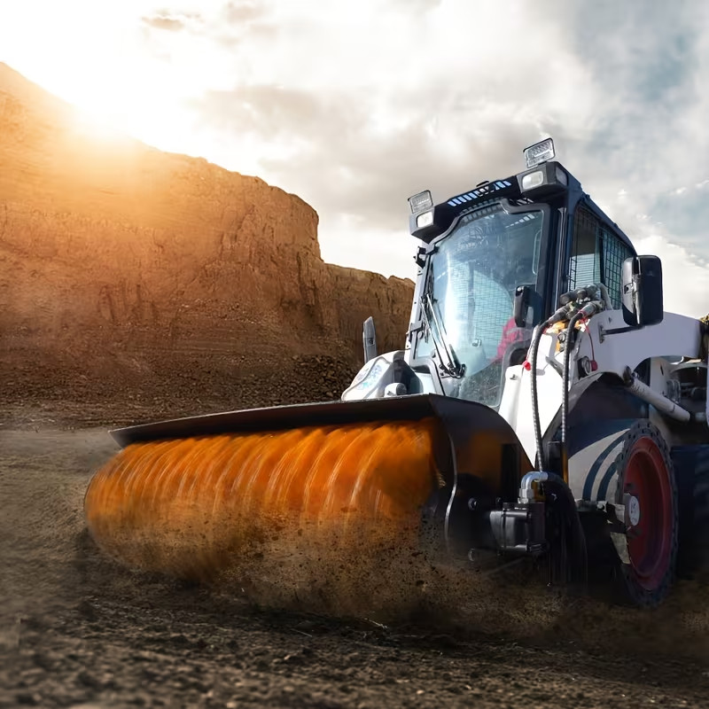Broom Brush Angle Road Sweeper clean dust Attachment fit BOBCAT Steer Loader