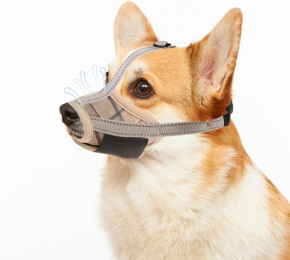 Dog Muzzle Soft Muzzle Anti Biting Barking Chewing Comfortable Air Mesh Mouth