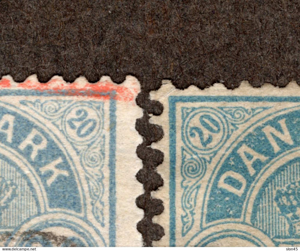 Denmark 1882 Small & large corner Used 17314