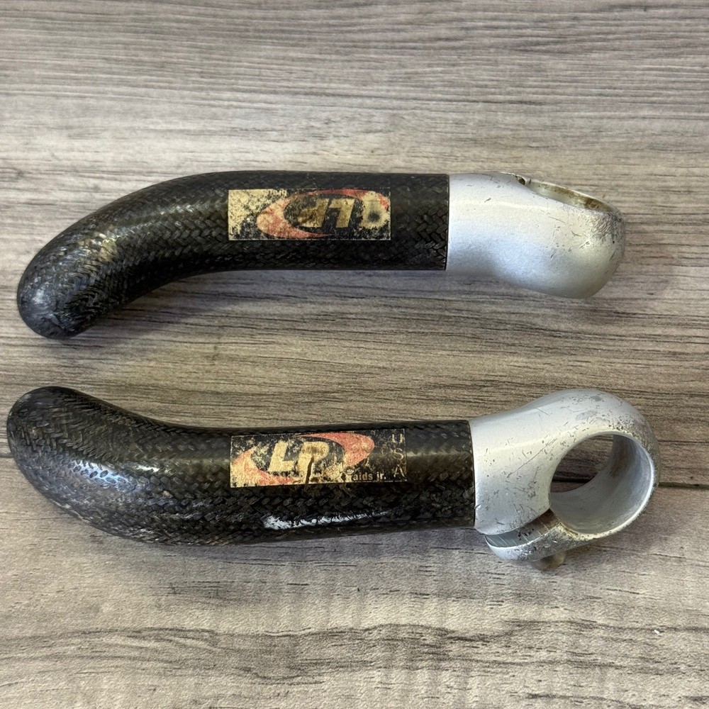 90s LP Composites MTB Bar Ends Short Bend Carbon Braid