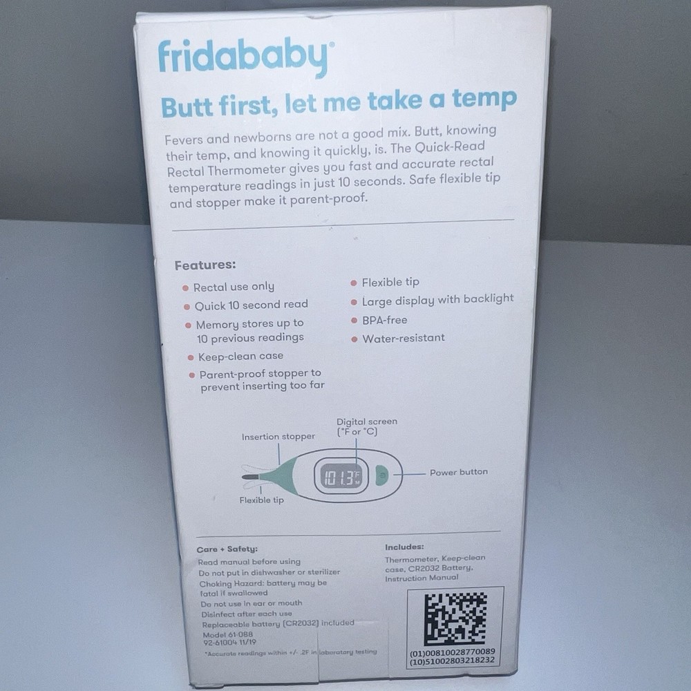 NEW Frida Baby Quick-Read Rectal Thermometer Backlit Display