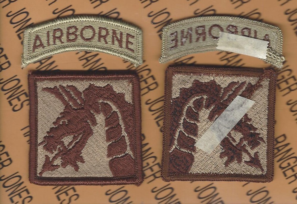 18th AIRBORNE CORPS Desert DCU uniform patch ~3.25" w/tab m/e