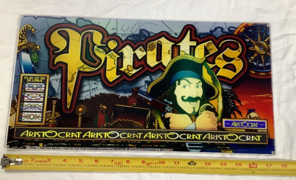 Slot Machine Plastic Insert Face Plate Pirates