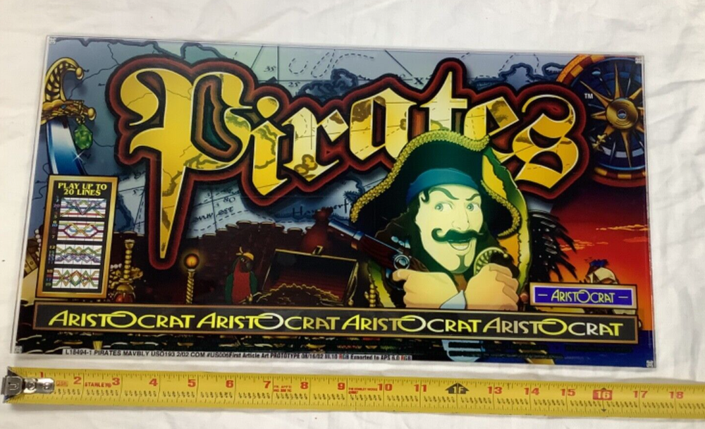 Slot Machine Plastic Insert Face Plate Pirates
