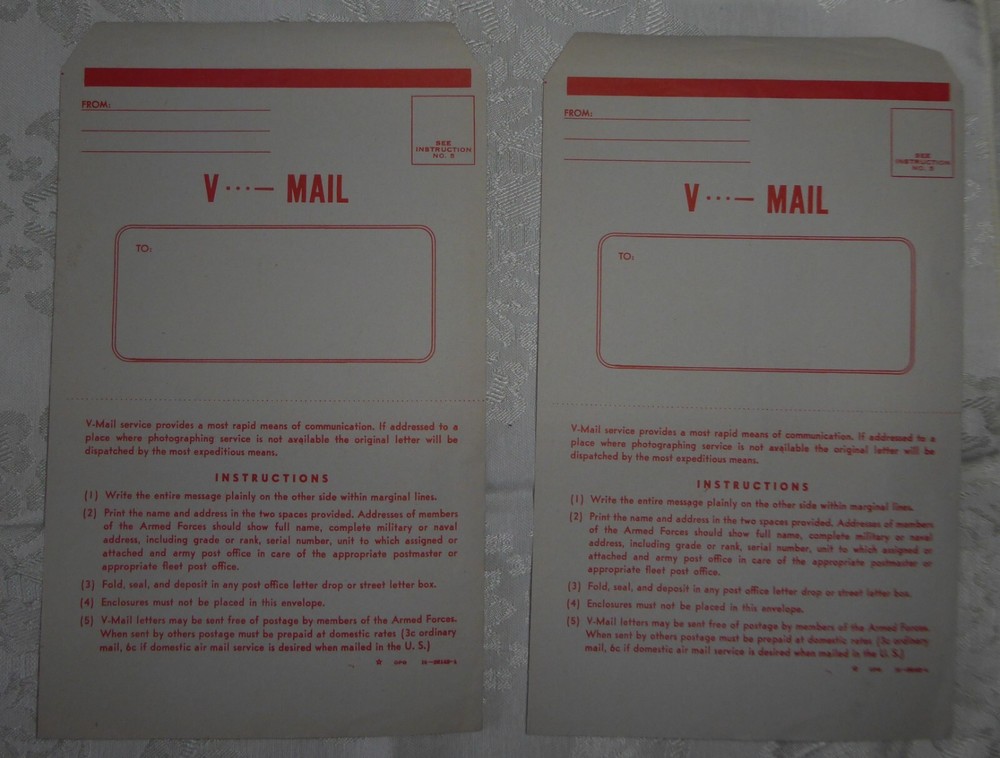 Vintage WWII V-Mail - Unused