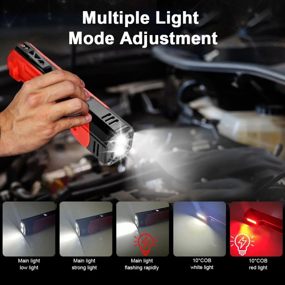 Magnetic Base LED Work Light 600LM Rechargeable Type-C Flashlight Lamp Tool