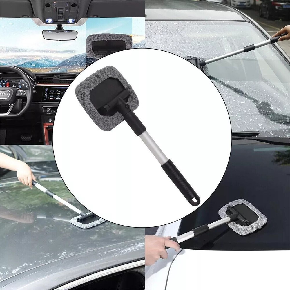 Telescopic Microfiber Car Window Cleaner Cleaning Brush Windshield Wiper Tools