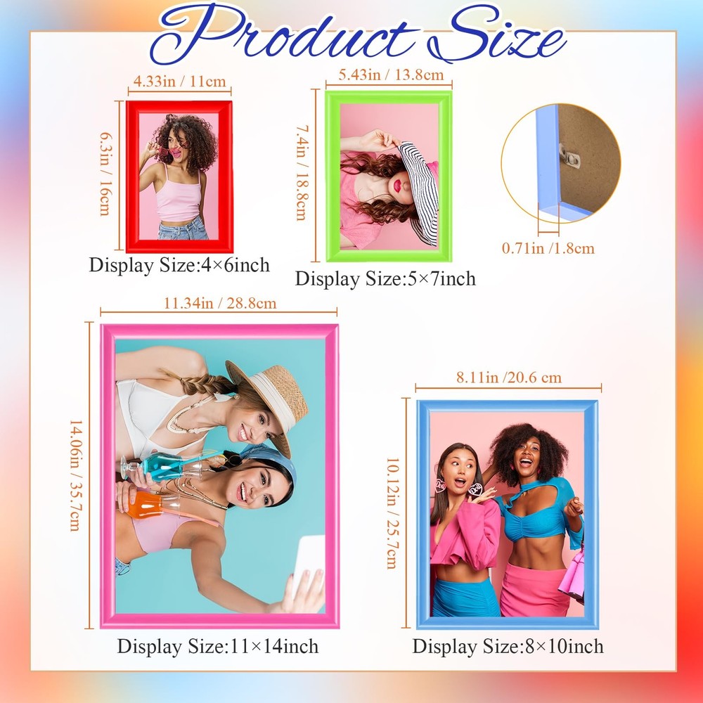 8 Pcs Picture Frames, Solid Photo Frame Gallery Wall Frame Set Colored Solid ...