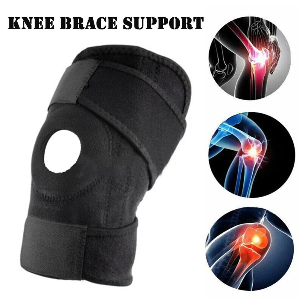 Knee Brace Hinged Compression Sleeve Joint Support Open Patella Stabilizer Wrap