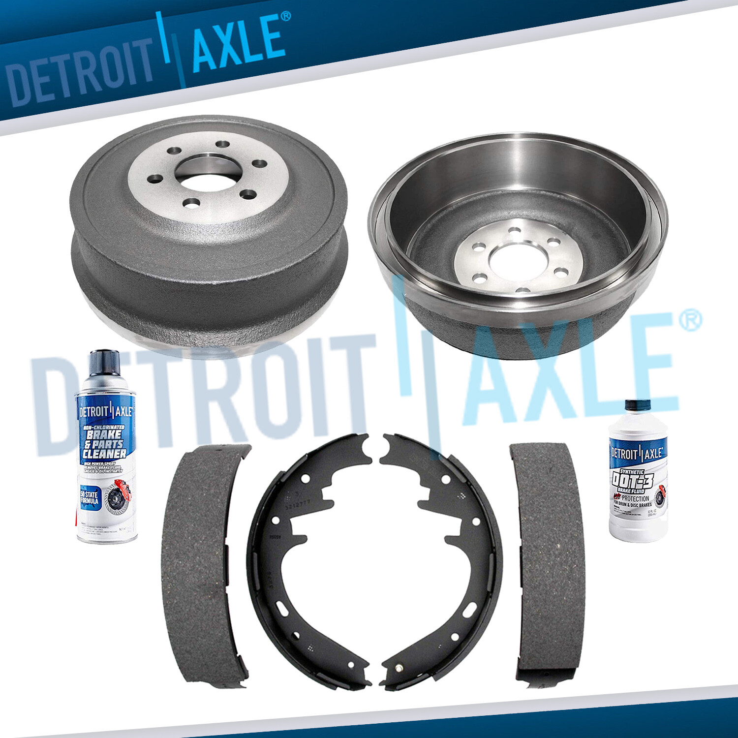 Rear Brake Drums and Ceremic Brake Shoes for 2000 2001 2002 Dodge Dakota Durango