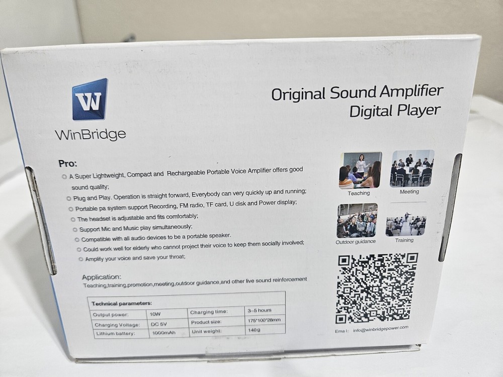 WinBridge Bluetooth Voice Amplifier for Teachers Wireless Voice Amplifier WB005