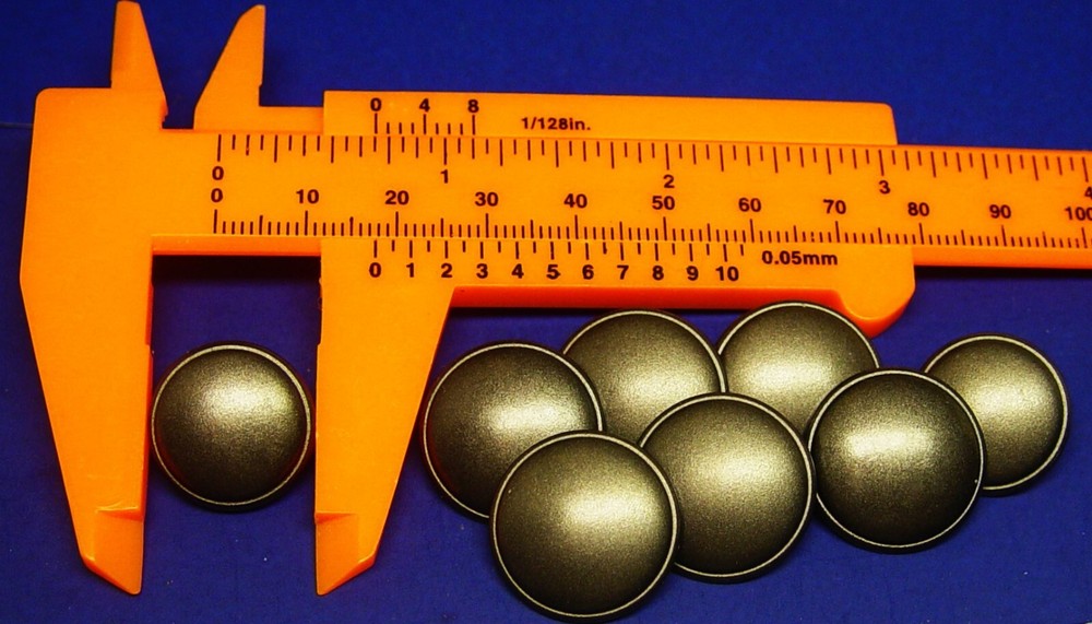 KASPER replacement button 8 plastic dark silver metallic effect Good Used Cond.