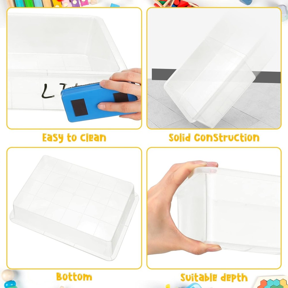 24 Pcs Plastic Paper Trays Classroom Stackable Letter Size Flat Organizer Bins