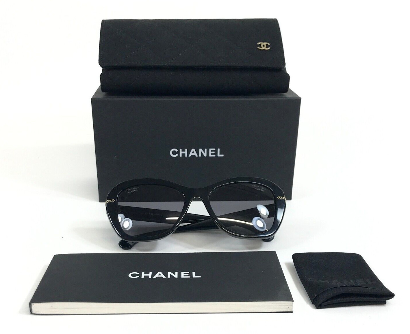 Chanel Sunglasses 5510-A c.622/T8 Black Asian Fit Frames w Gray Polarized Lenses