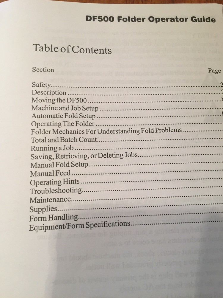 Pitney Bowes DF 500 Operator Guide