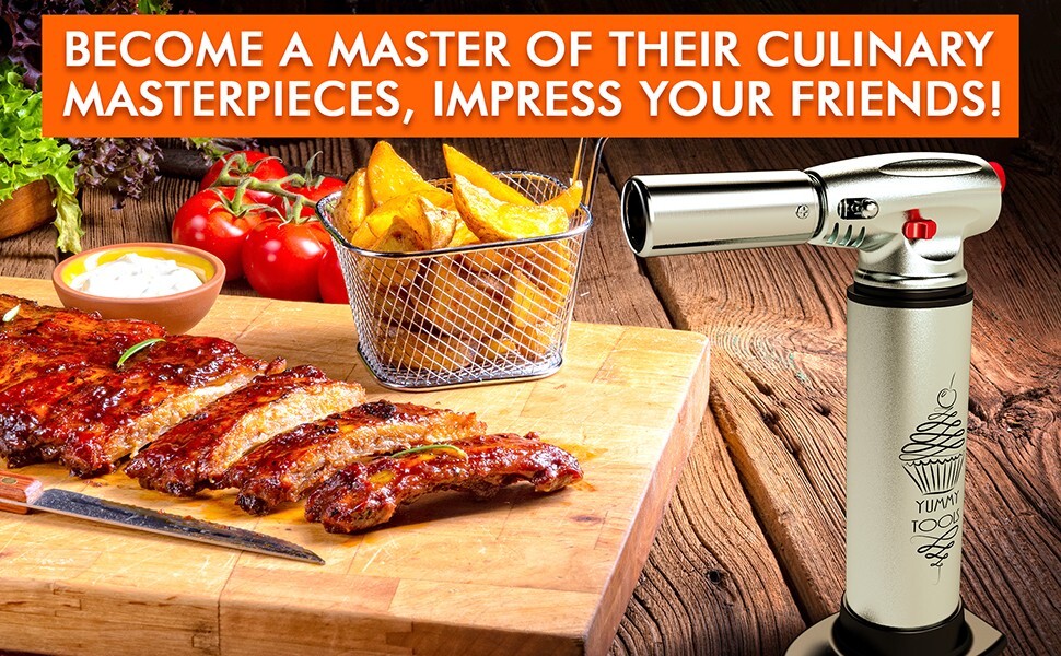 BEST CULINARY TORCH - Chef Torch for Cooking Crème Brulee with Adjustable Flame