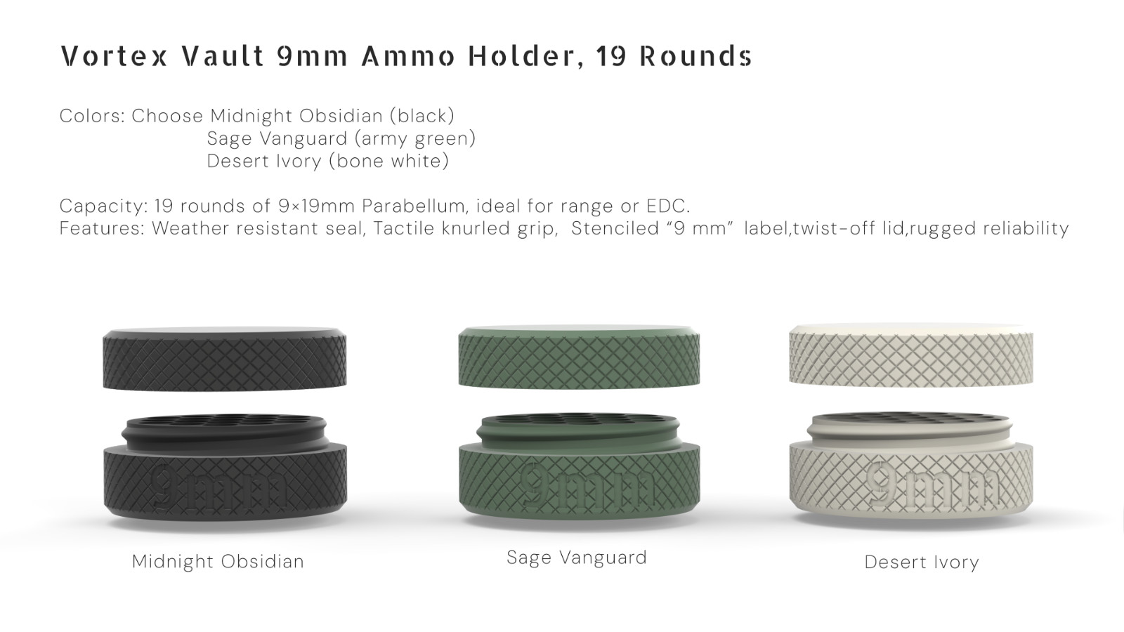 9mm Ammo Case, Premium Tactical EDC Pocket Holder, Ammunition Storage Box, Gift