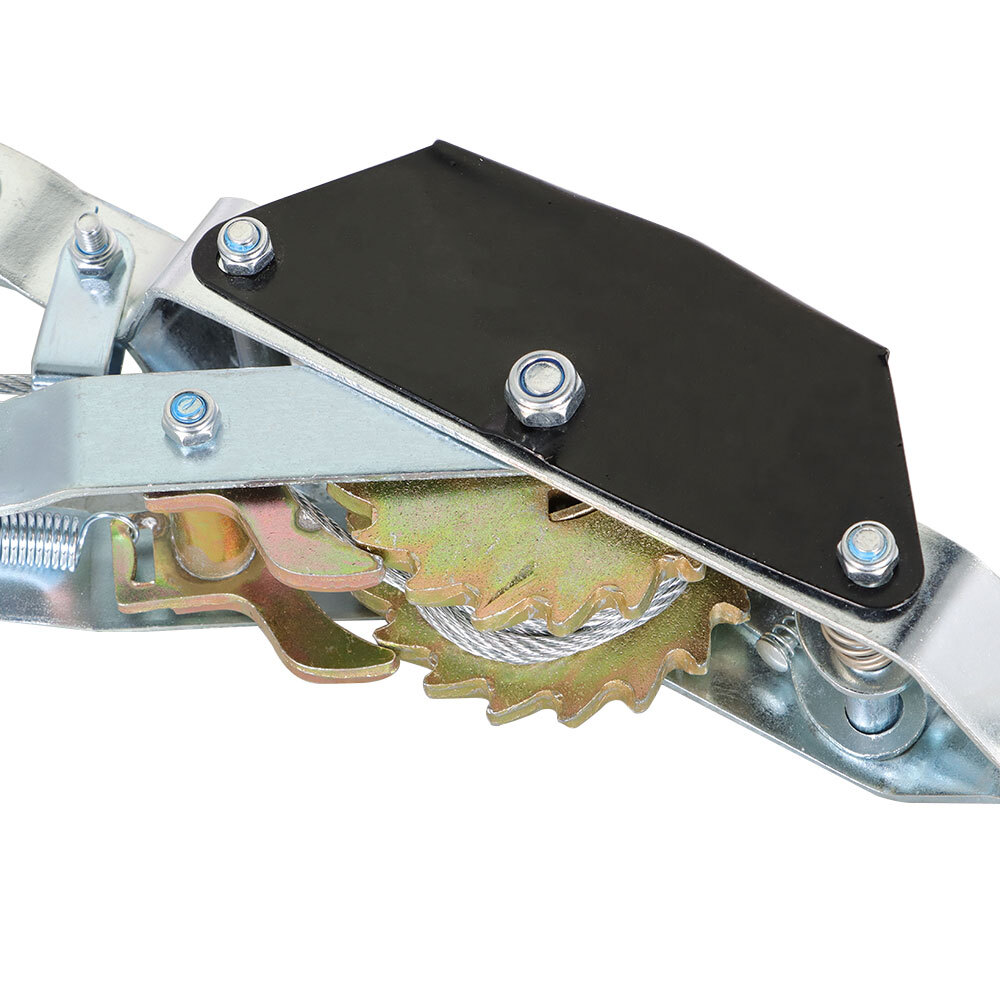 2 Ton 4000LBS Power Puller Hand Winch Steel Cable Come Along Tighter w/ 2 Hooks