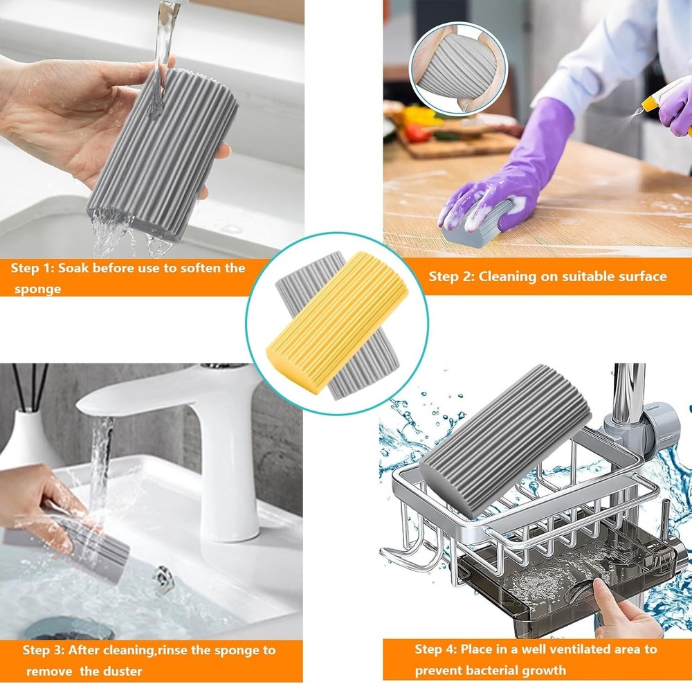 6 Pack Damp Clean Duster Sponge Dusting Sponge Duster Housekeeping Reusable