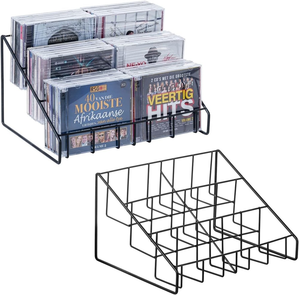CD Display Stand CD Rack Tower 3-Tier DVD Stand Holder Tabletop Compact Disc