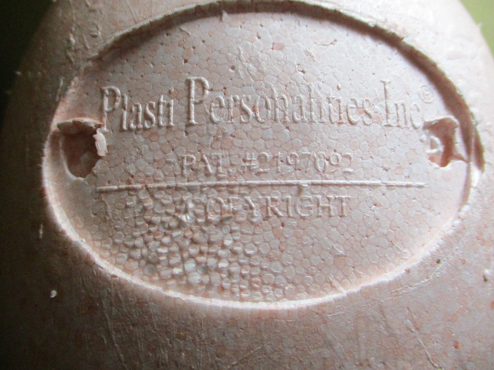 VINTAGE 1960s PLASTI-PERSONALITIES MANNEQUIN HEAD STYROFOAM w/ PLASTIC WRAP FACE