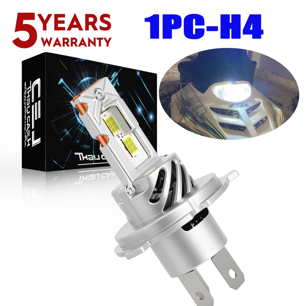 SUper Bright LED Hi/Lo Headlight Bulb for Yamaha Enticer Snowmobile 1977–1981