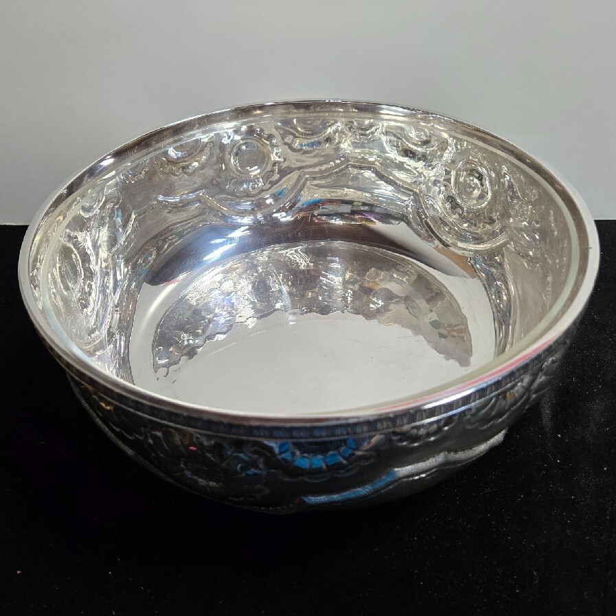 BIRKS Silver Plate Footed Serving Bowl with Plastic Insert includes original box