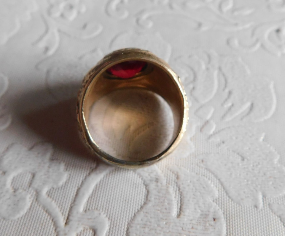 VINTAGE US ARMY CLASS RING 1/30 14K GOLD PLATED 'RGP' MARKED SZ 9.5 - 11.1g