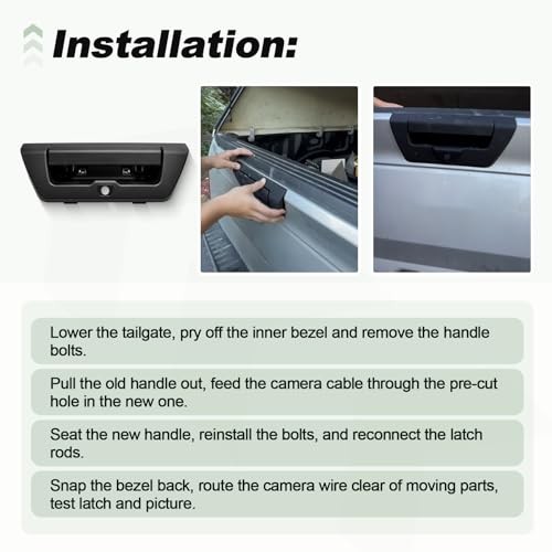 Tailgate Handle Kit with Backup Camera Hole Compatible with 2015-2017 F150