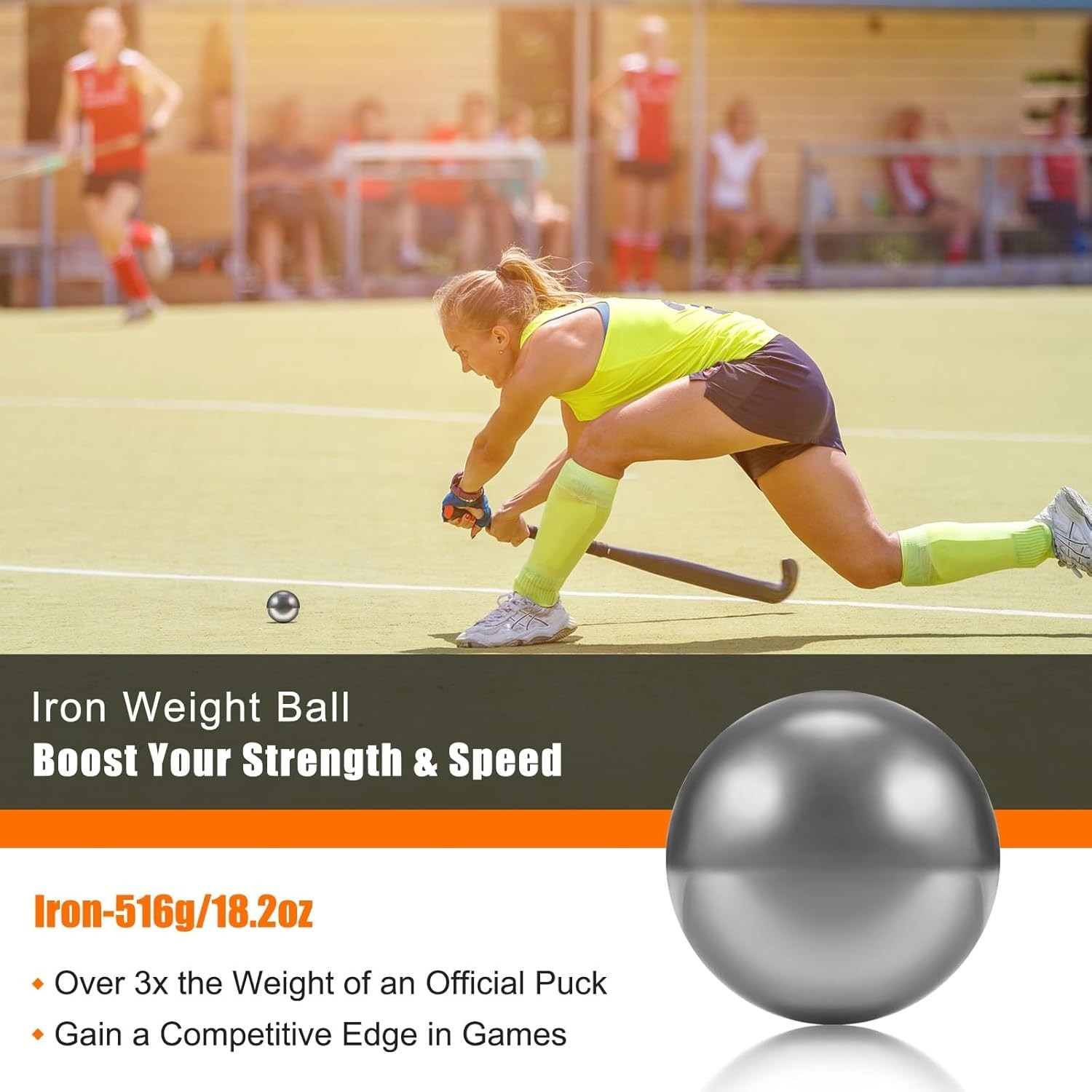 4pc Hockey Stickhandling Balls Weighted No Bounce Training Set