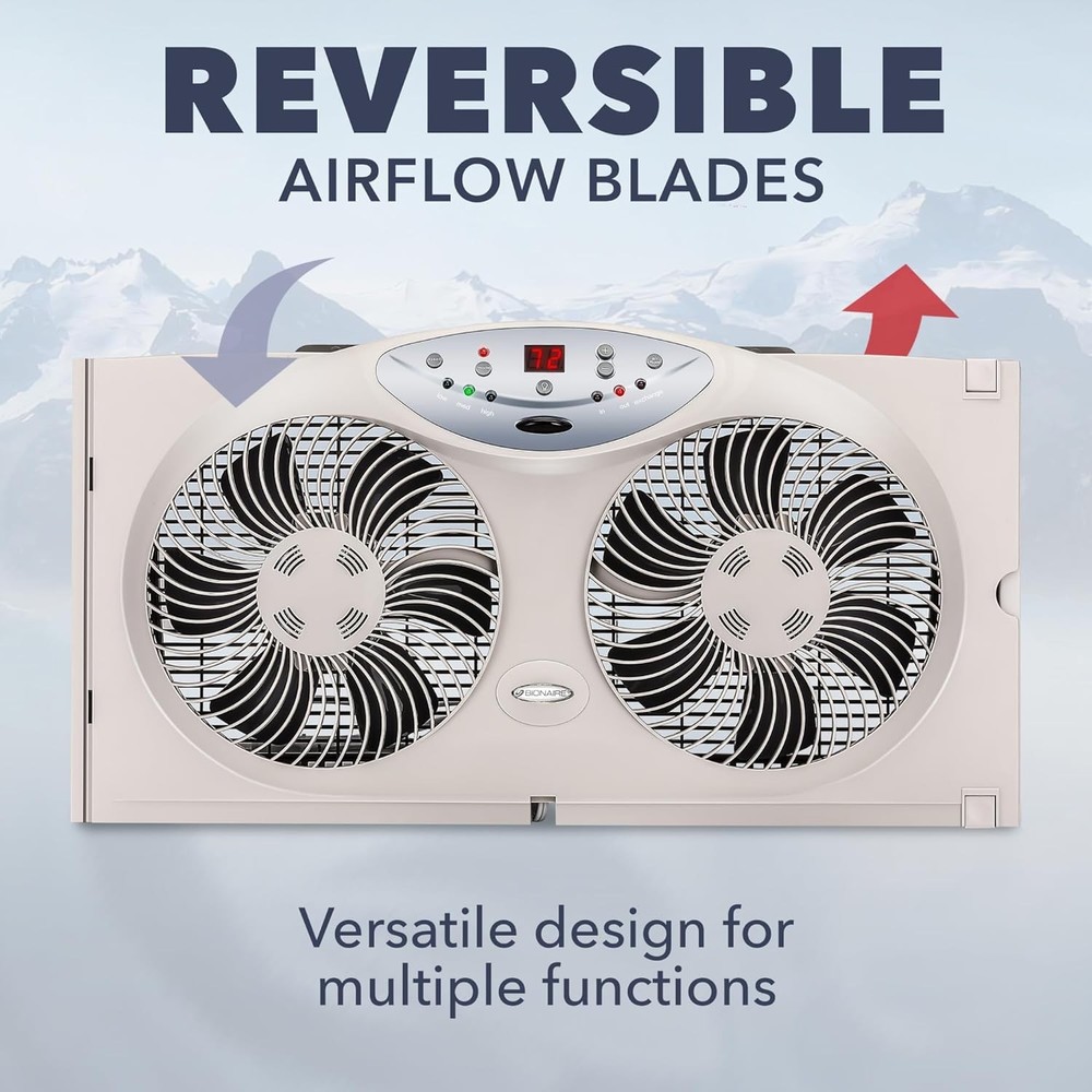 Window Fan with Reversible Airflow Blades – 3-Speed Settings, Programmable