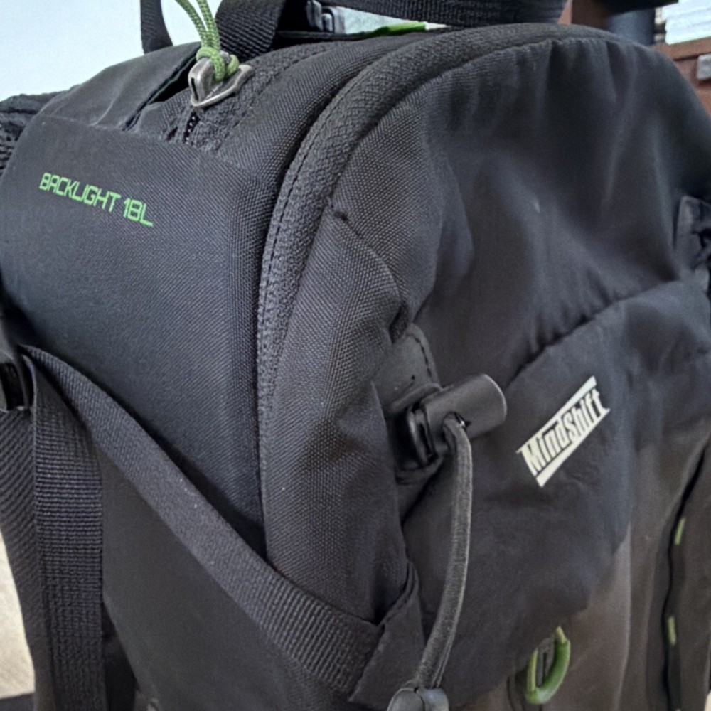MindShift Backlight 18L Camera Backpack Black Green Gray Padded Strap Belt Loop