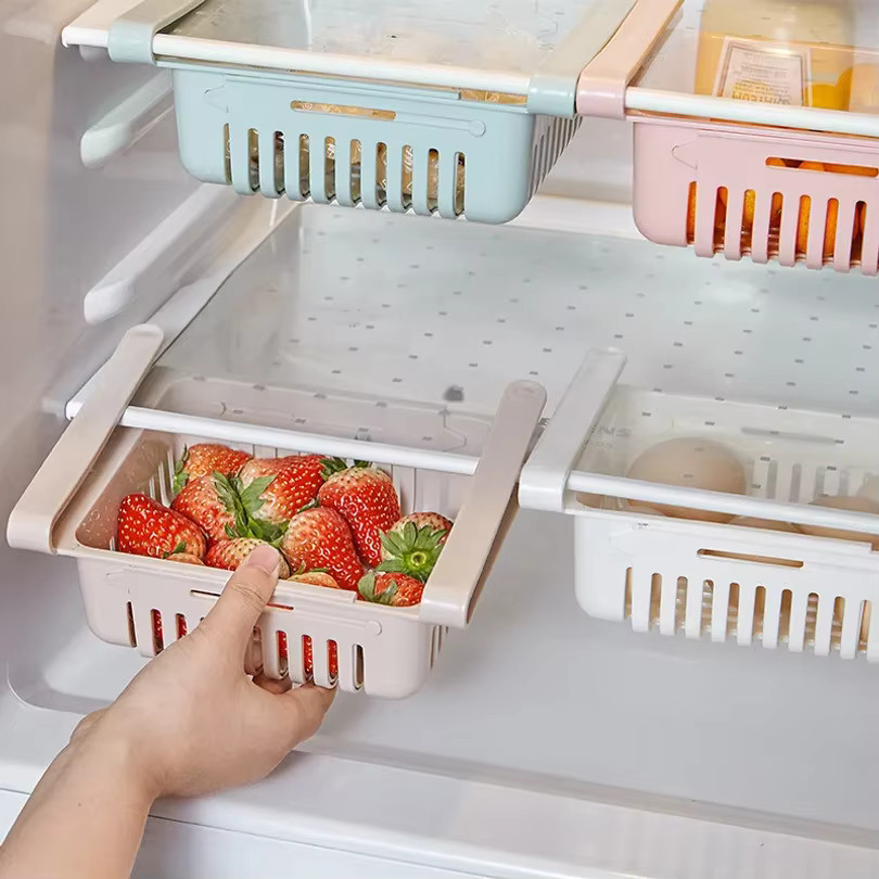Kitchen Hanging Organizer Refrigerator Egg Fruit Storage Box Drawer Baskets