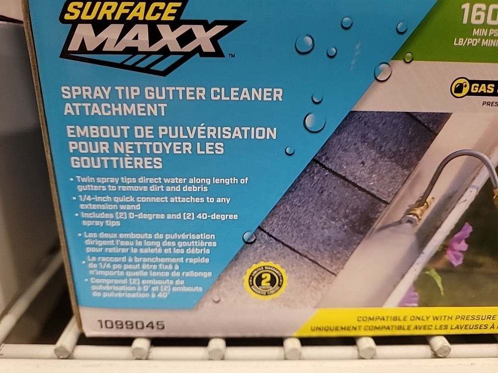 Surface Maxx Gutter Cleaner Spray Tip Attachment Compatible Pressure Washer FS