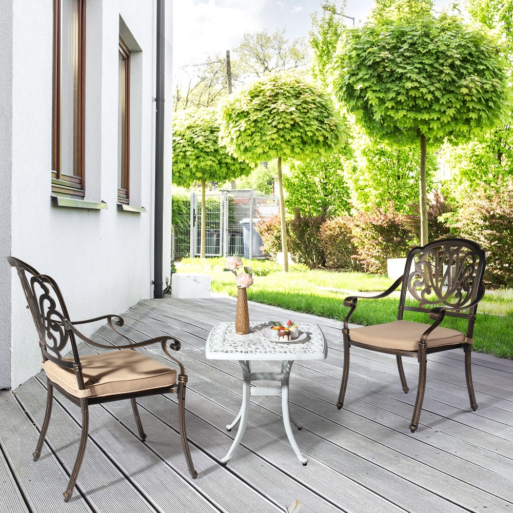 Outdoor Cast Aluminum Square Table, End Table or Side Table