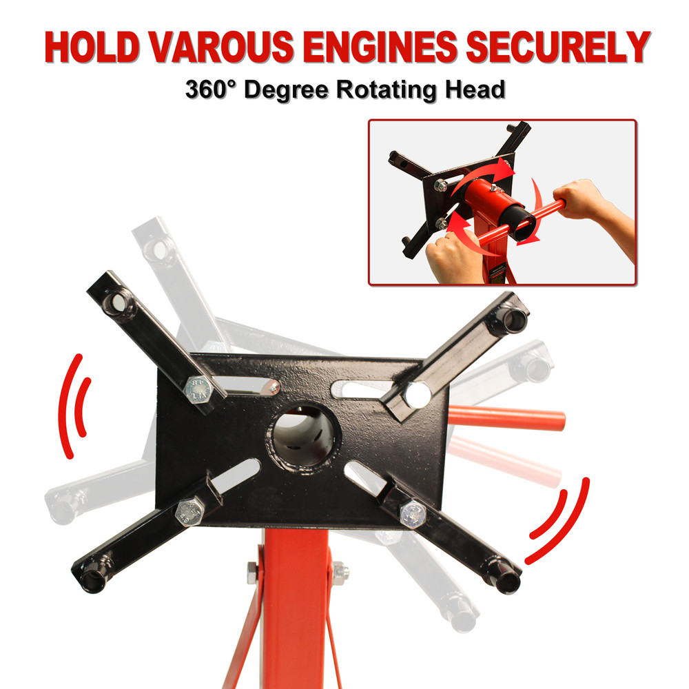 2000 LBS Folding Engine StandVehicle Engine Block Stand 360Degree Head