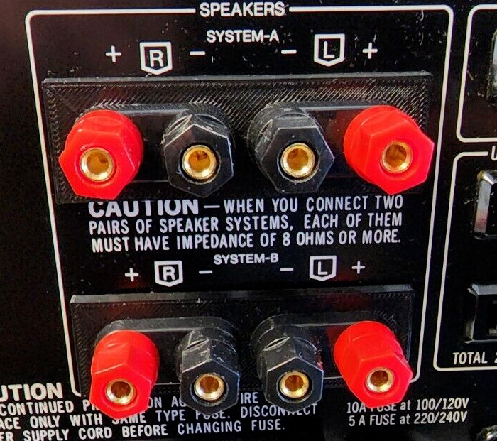 Compatible Sansui G-7500 Amp Speaker Terminal Banana Plug Conversion
